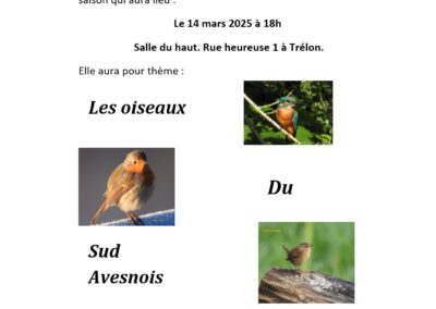 Soirée thématique « Les oiseaux du Sud Avesnois » organisée par Echanges et Dialogues